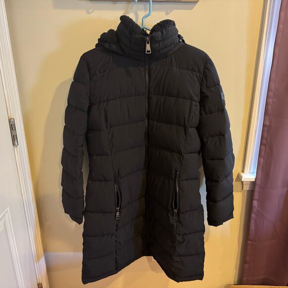 Calvin Klein Women’s Black Faux Sherpa Puffer Size Large NWOT - Picture 6 of 10